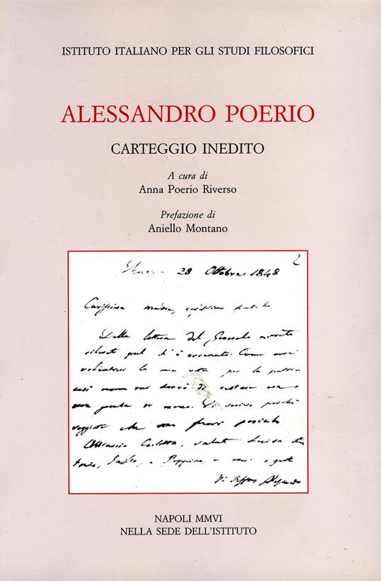 Carteggio inedito - Alessandro Poerio - copertina