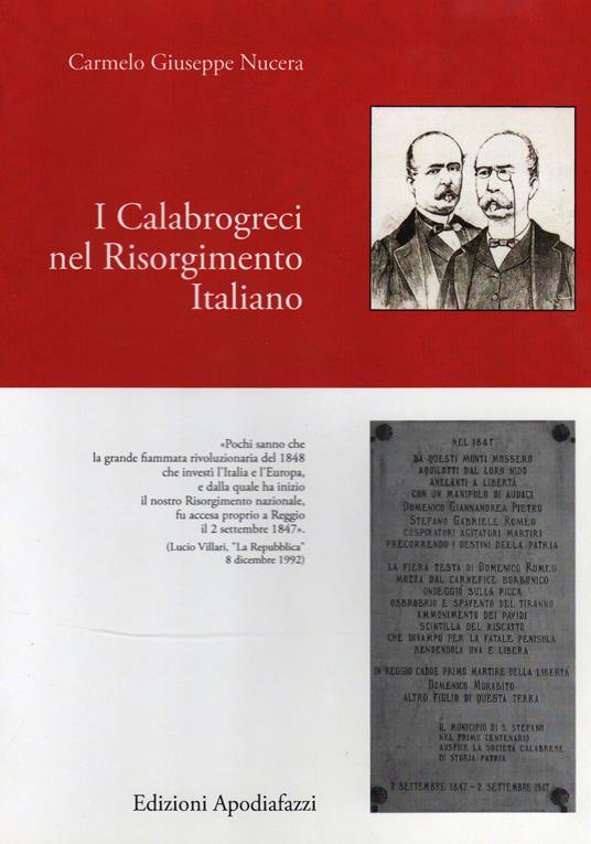 I Calabrogreci nel Risorgimento Italiano - Carmelo Giuseppe Nucera - copertina