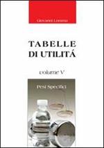 Pesi specifici. Tabelle di utilità