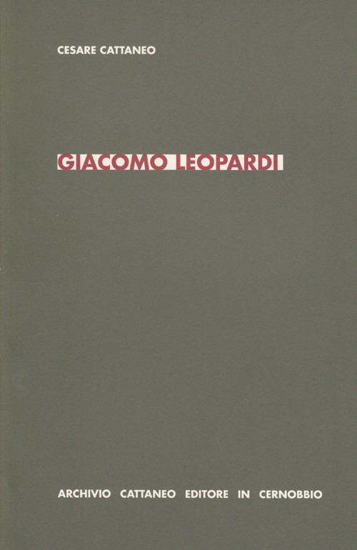 Giacomo Leopardi - Cesare Cattaneo - copertina