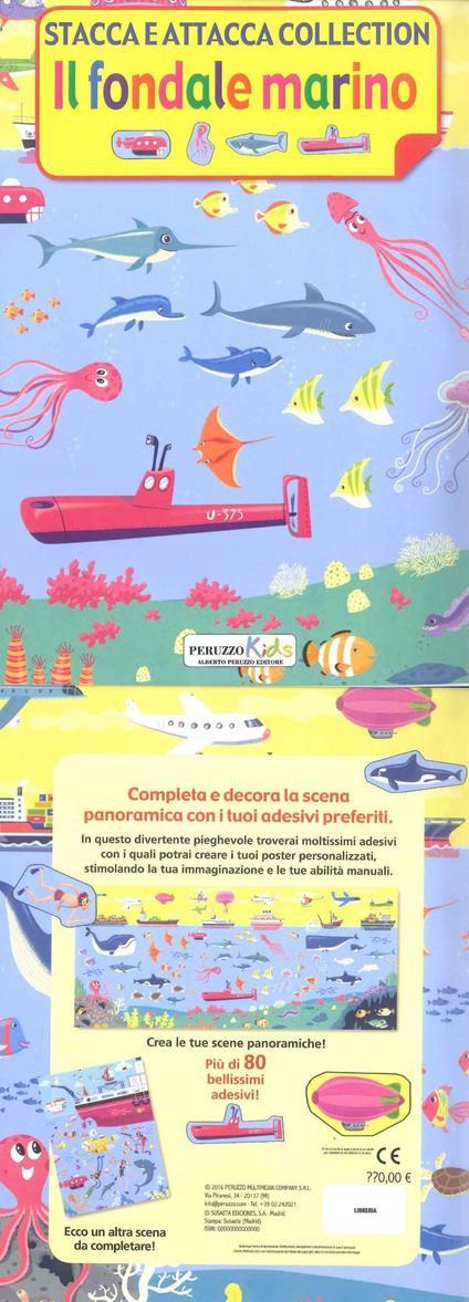 Il fondale marino. Stacca e attacca. Con adesivi. Ediz. illustrata - copertina