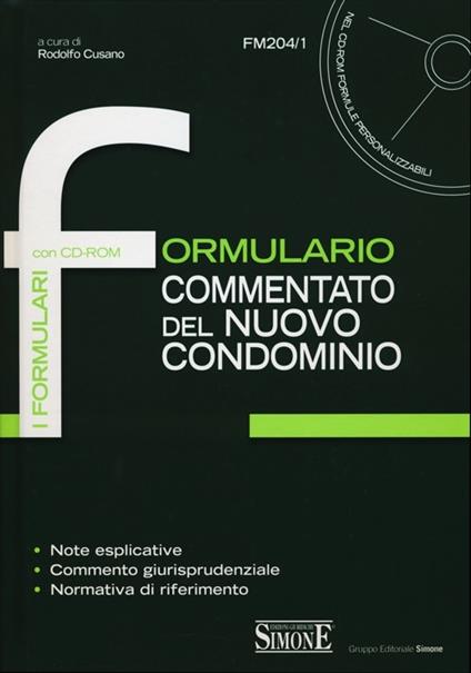 Formulario commentato del nuovo condominio. Con CD-ROM - copertina