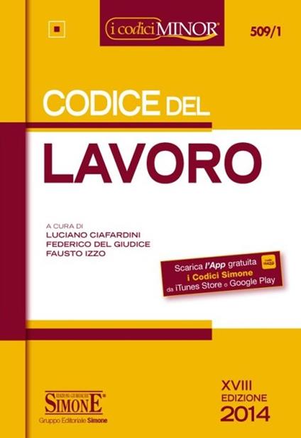 Codice del lavoro. Ediz. minore - copertina