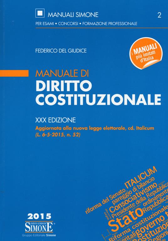 Manuale di diritto costituzionale - Federico Del Giudice - copertina