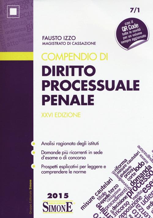 Compendio di diritto processuale penale - Fausto Izzo - copertina