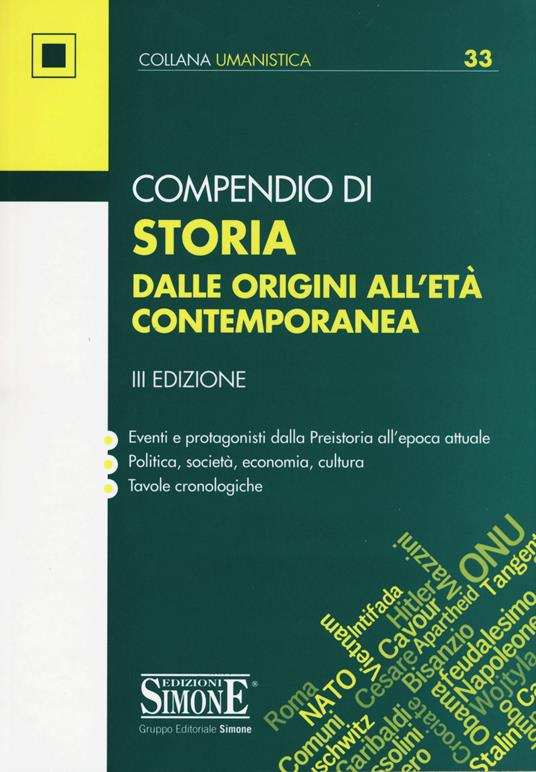 Compendio di storia dalle origini all'età contemporanea - copertina