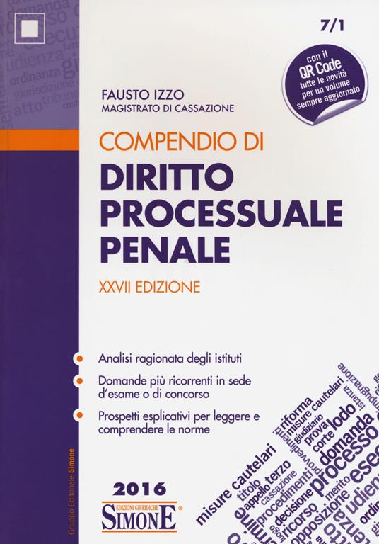 Compendio di diritto processuale penale - Fausto Izzo - copertina