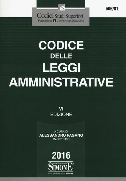 Codice delle leggi amministrative - copertina