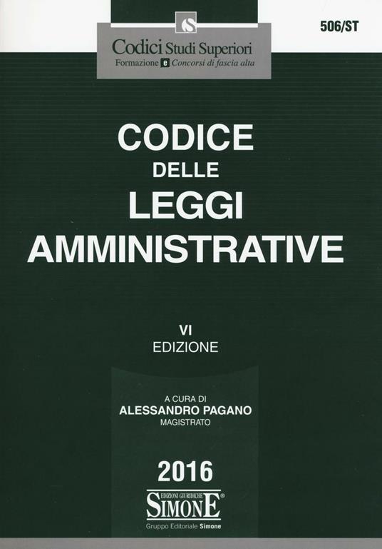 Codice delle leggi amministrative - copertina