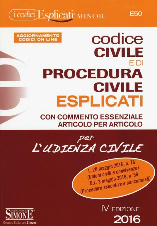 Codice civile e di procedura civile esplicati. Ediz. minor. Con aggiornamento online - copertina