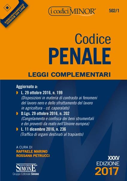 Codice penale. Leggi complementari. Ediz. minor - copertina