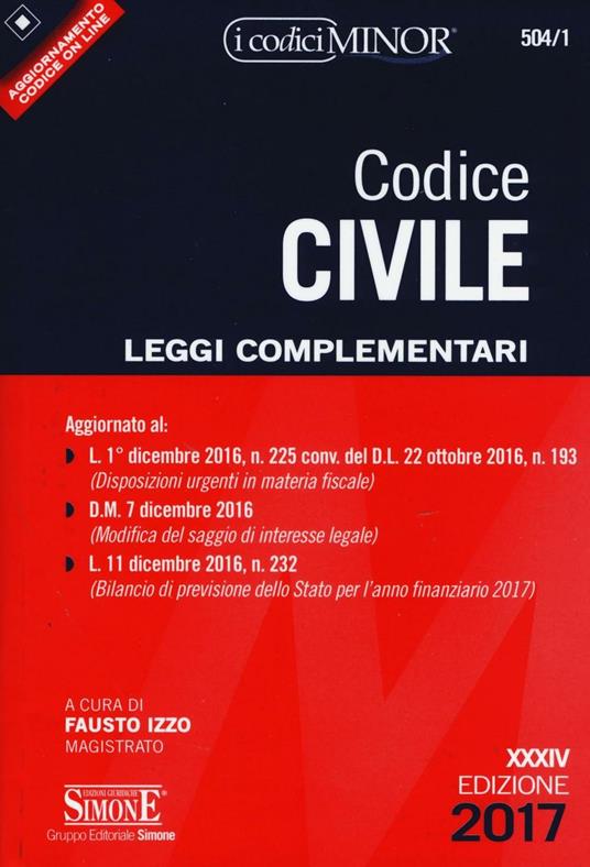 Codice civile. Leggi complementari. Con Contenuto digitale per download e accesso online - copertina