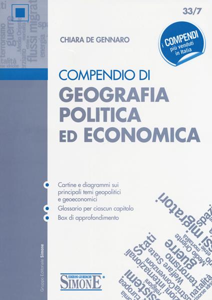 Compendio di geografia politica ed economica - Chiara De Gennaro - copertina
