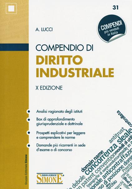 Compendio di diritto industriale - A. Lucci - copertina