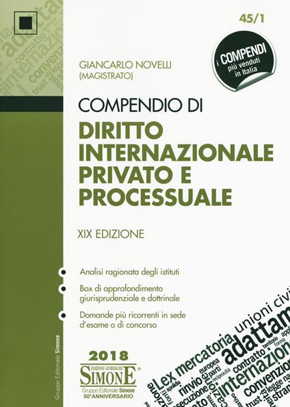 Compendio di diritto internazionale privato e processuale - Giancarlo Novelli - copertina