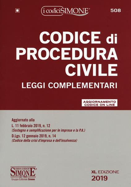 Codice di procedura civile e leggi complementari. Con aggiornamento online - copertina