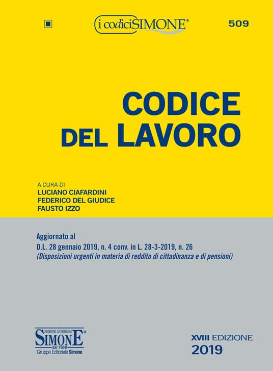 Codice del lavoro - copertina