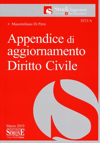 Appendice di aggiornamento diritto civile - Massimiliano Di Pirro - copertina