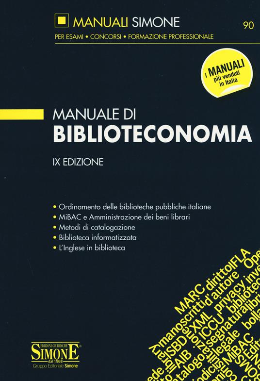 Manuale di biblioteconomia - copertina