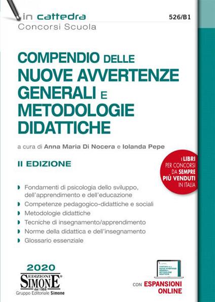 Compendio delle nuove avvertenze generali e metodologie didattiche. Con Contenuto digitale per accesso online - copertina