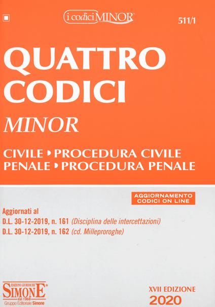 Quattro codici. Ediz. minor. Con aggiornamento online - copertina