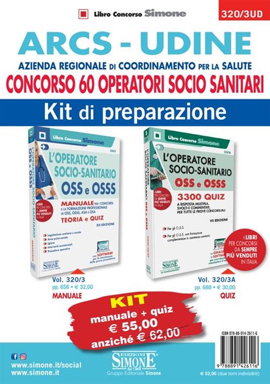 ARCS Udine. Azienda regionale di coordinamento per la salute. Concorso 60 operatori socio sanitari. Kit di preparazione. Con software di simulazione - copertina