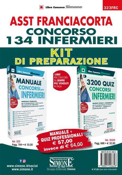 ASST Franciacorta. Concorso 134 infermieri. Kit di preparazione. Manuale + Quiz professionali. Con espansione online - copertina