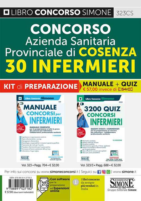 Concorso Azienda Sanitaria Provinciale di Cosenza. 30 infermieri. Kit di preparazione. Manuale + quiz. Con espansione online. Con software di simulazione - copertina