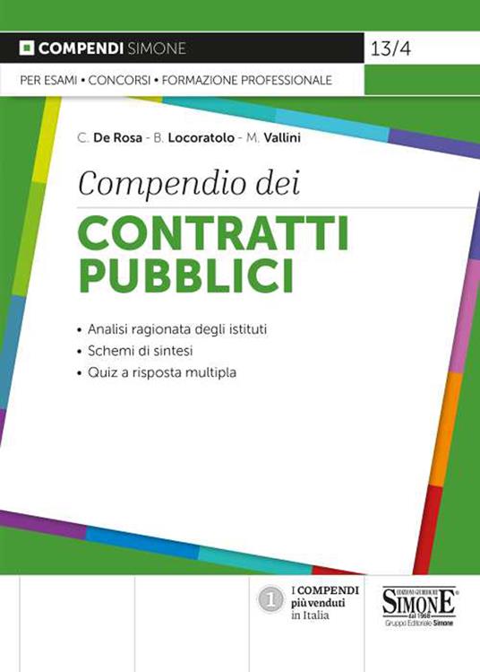 Compendio dei contratti pubblici - C. De Rosa,B. Locoratolo,M. Vallini - copertina