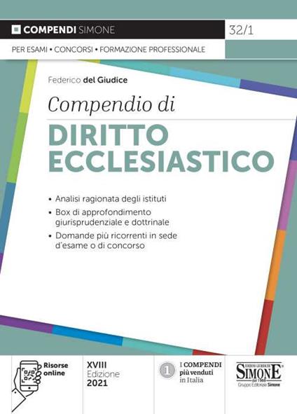 Compendio di diritto ecclesiastico - Federico Del Giudice,Federico Mariani - copertina