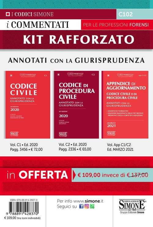 Kit orale rafforzato: Codice civile-Codice di procedura civile-Appendice di Aggiornamento. Marzo 2021. Annotati con la Giurisprudenza - copertina