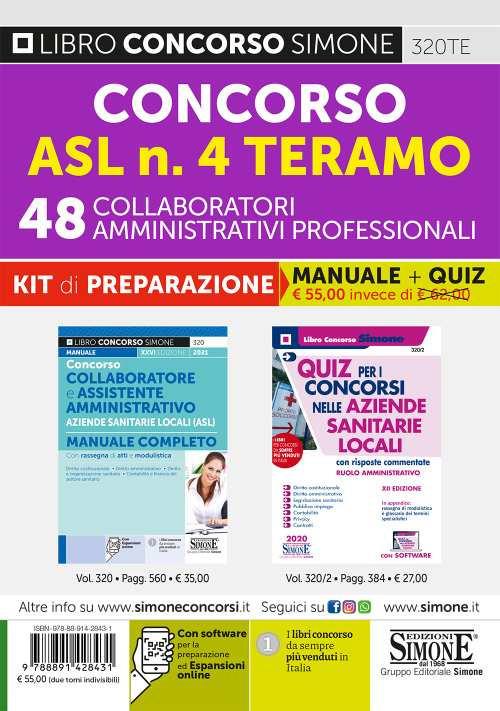 Concorso ASL n. 4 Teramo. 48 collaboratori amministrativi professionali. Kit di preparazione. Manuale + Quiz - copertina