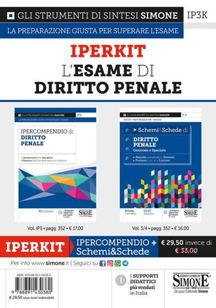 Iperkit esame di diritto penale: Ipercompendio diritto penale-Schemi & schede diritto penale - copertina