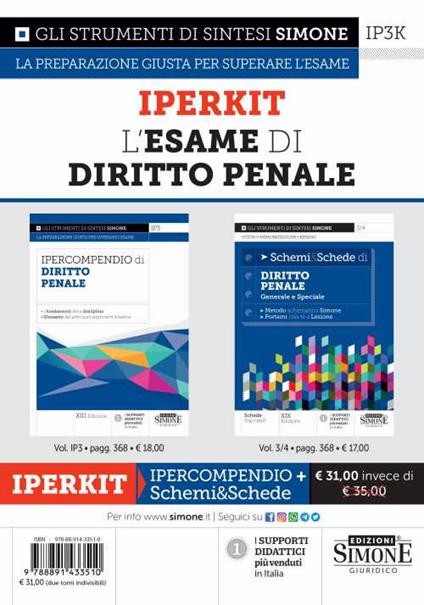 L'esame di diritto penale. Iperkit. Ipercompendio di diritto penale-Schemi & schede di diritto penale. Generale e speciale - copertina