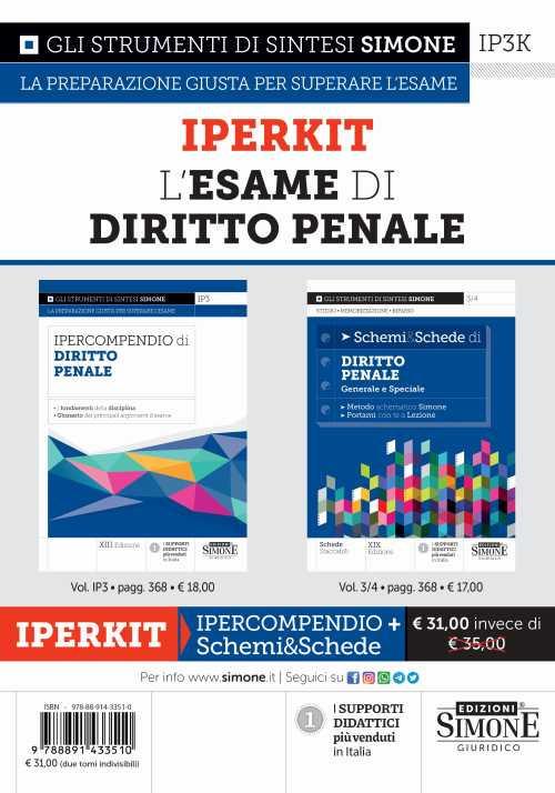 L'esame di diritto penale. Iperkit. Ipercompendio di diritto penale-Schemi & schede di diritto penale. Generale e speciale - copertina