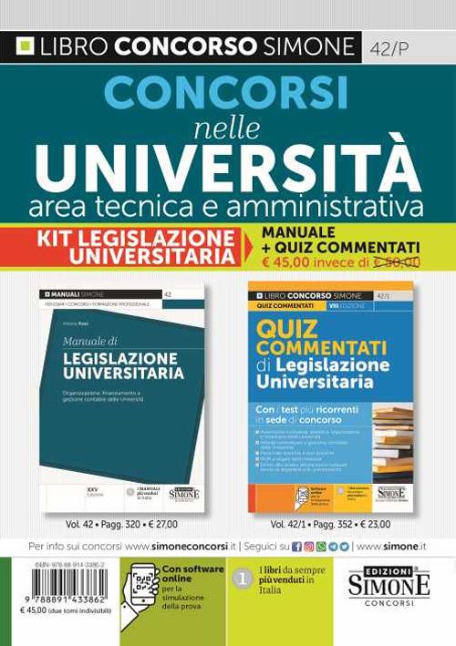 Concorsi nelle Università area tecnica e amministrativa. Manuale e quiz commentati - Antonio Rossi - copertina