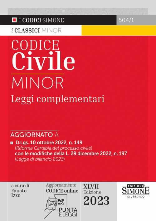 Codice civile. Leggi complementari. Ediz. minor. Con aggiornamento online - copertina