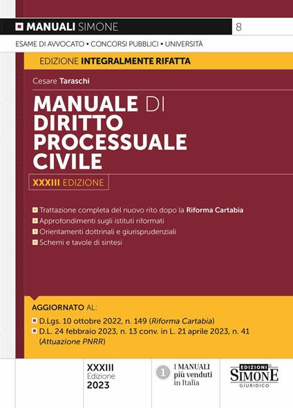 Manuale di diritto processuale civile - copertina