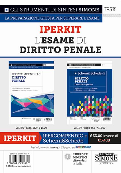 L'esame di diritto penale. Iperkit. Ipercompendio di diritto penale-Schemi & schede di diritto penale. Generale e speciale - copertina