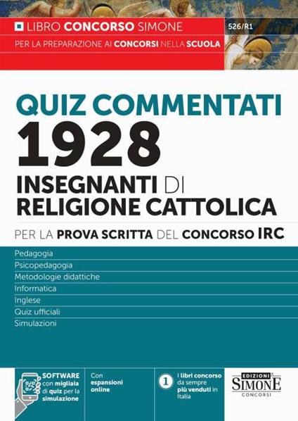 Concorso IRC 1928 Insegnanti di religione cattolica. Quiz commentati per la prova scritta. Con espansione online. Con software di simulazione - copertina