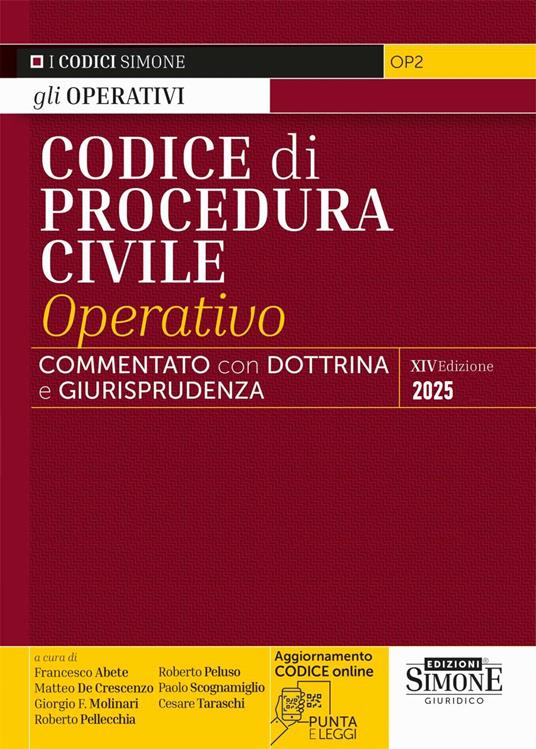 Codice di procedura civile operativo. Annotato con dottrina e giurisprudenza. Con App Codici Simone. Con aggiornamento online - copertina