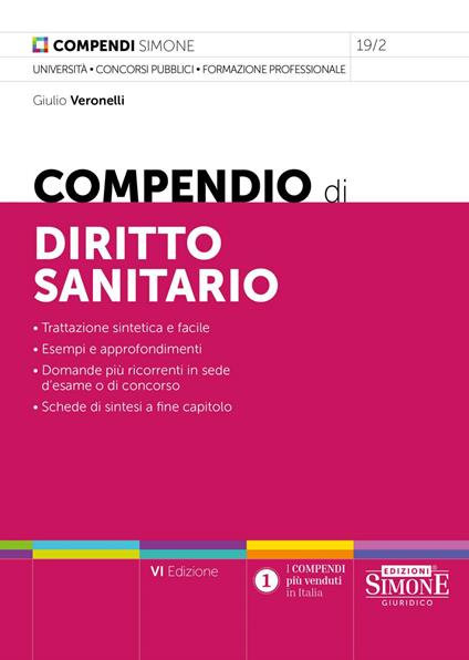Compendio di diritto sanitario - Giulio Veronelli - copertina