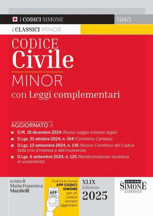 Codice civile. Ediz. minor. Con app - copertina