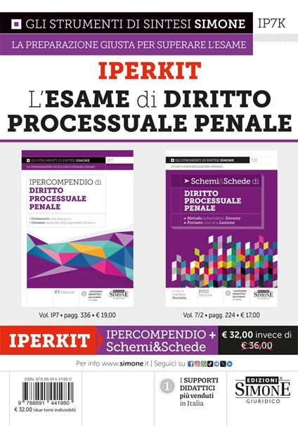 Iperkit. L'esame di diritto processuale penale: Ipercompendio-Schemi&Schede - copertina