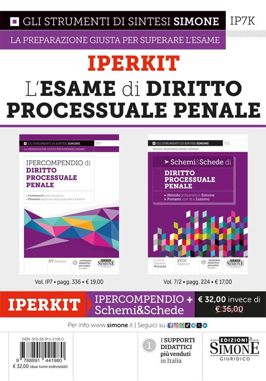 Iperkit. L'esame di diritto processuale penale: Ipercompendio-Schemi&Schede - copertina