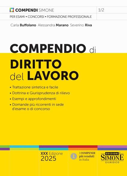 Compendio di diritto del lavoro. Nuova ediz. - Carla Buffolano,Alessandra Marano,Severino Riva - copertina