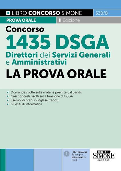 Concorso 1435 DSGA Direttori dei Servizi Generali e Amministrativi. La prova orale - copertina
