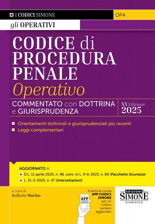 Codice di procedura penale operativo. Con Scarica la nuova APP CODICI SIMONE per un codice sempre aggiornato - copertina