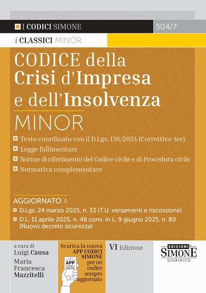 Codice della crisi d'impresa e dell'insolvenza. Ediz. minor. Con espansione online - copertina