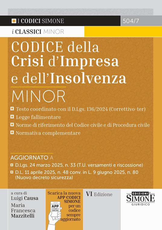Codice della crisi d'impresa e dell'insolvenza. Ediz. minor. Con espansione online - copertina
